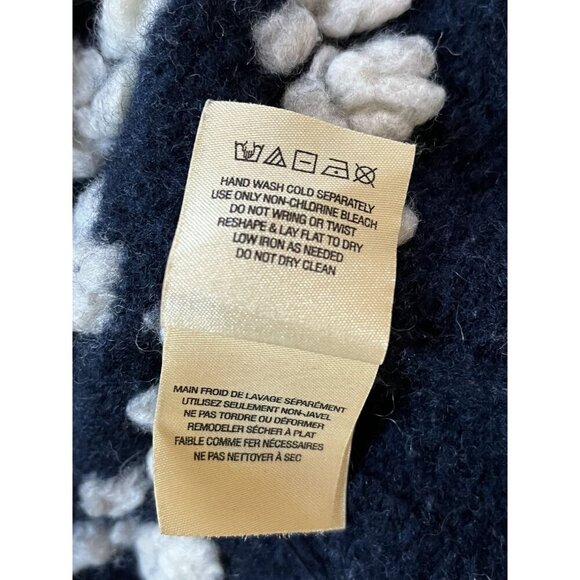 Sleeping On Snow XS Wool Blend Blue Fair Isle Open Cardigan Sweater - Picture 9 of 12